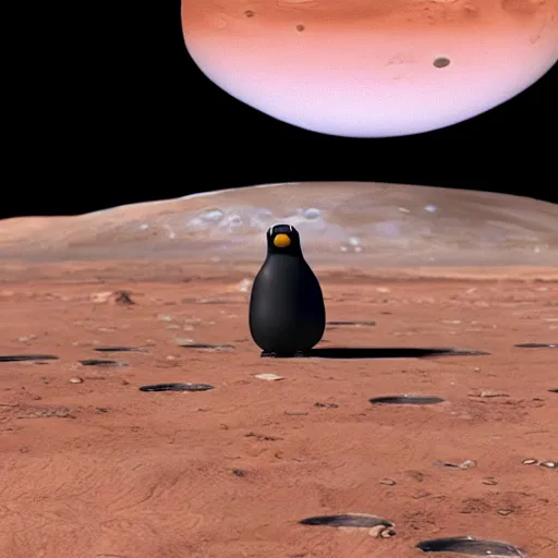 Image similar to pingu on mars