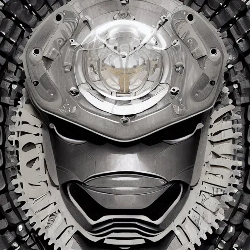 Prompt: RoboCop made out of clock gears , subject in the center of the frame, wide angle shot, diffuse lighting, fantasy, intricate, elegant, highly detailed, lifelike, photorealistic, digital painting, illustration, concept art, smooth, sharp focus, A24!film cinematography