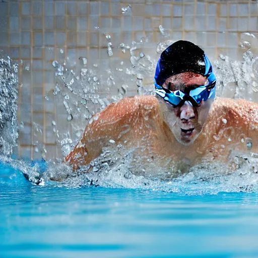 Image similar to swimmer getting out of the pool, dripping water, award - winning photograph