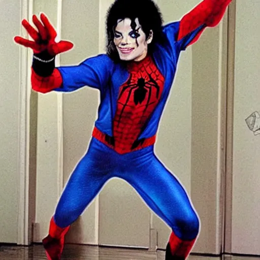 Prompt: Michael Jackson as Spiderman