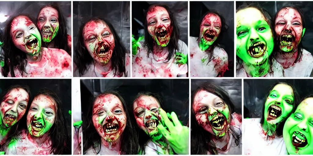 Image similar to smiling zombies selfies
