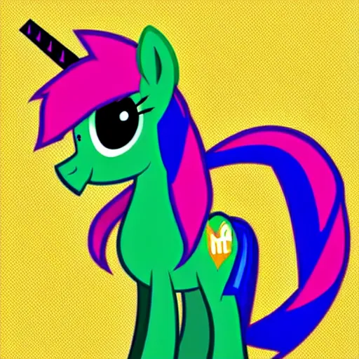 Image similar to stoner pony from my little pony, marijuana themed, art, smoke everywhere, colorful