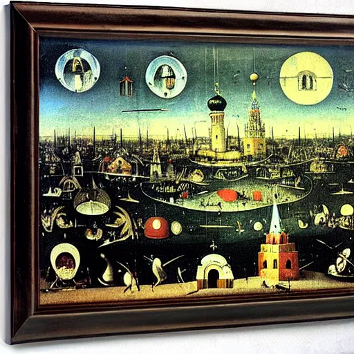 Prompt: moscow by hieronymus bosch