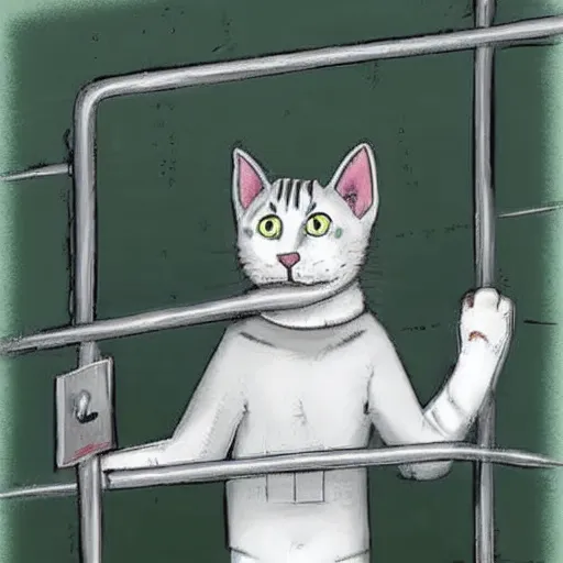 Image similar to cat in a prison outfit