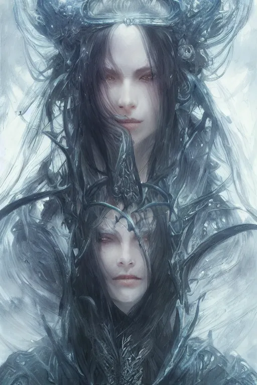 Prompt: art of malenia from elden ring by yoshitaka amano, ruan jia, kentaro miura, artgerm