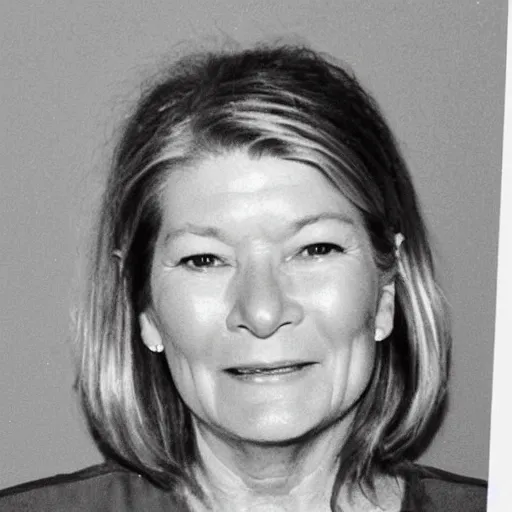 Prompt: martha stewart's mugshot