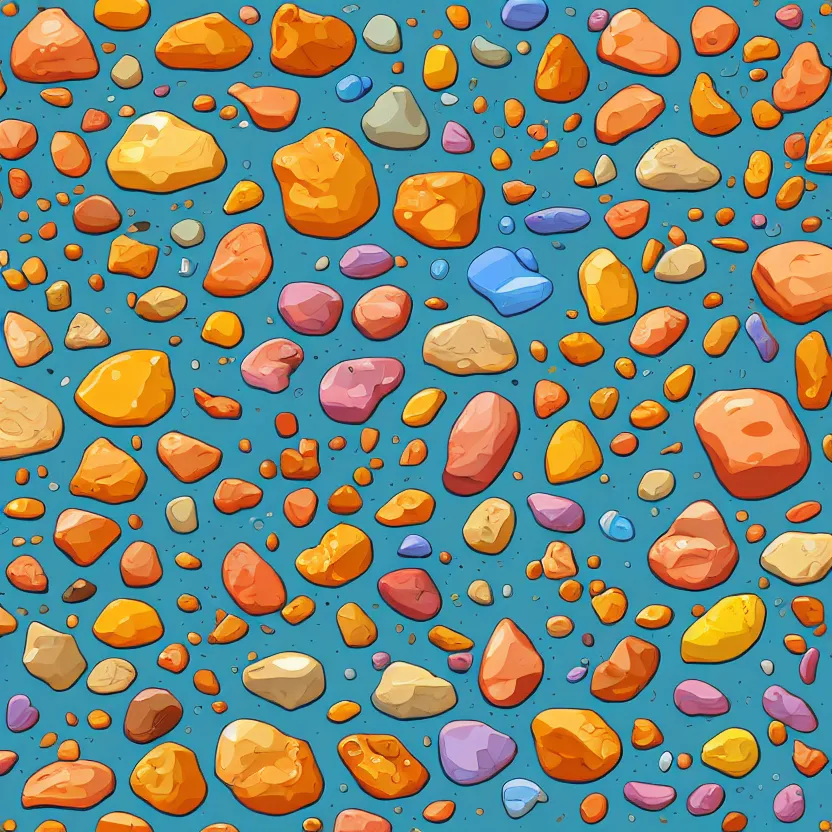 Prompt: Stones from the seabed, Anthropomorphic, highly detailed, colorful, illustration, smooth and clean vector curves, no jagged lines, vector art, smooth