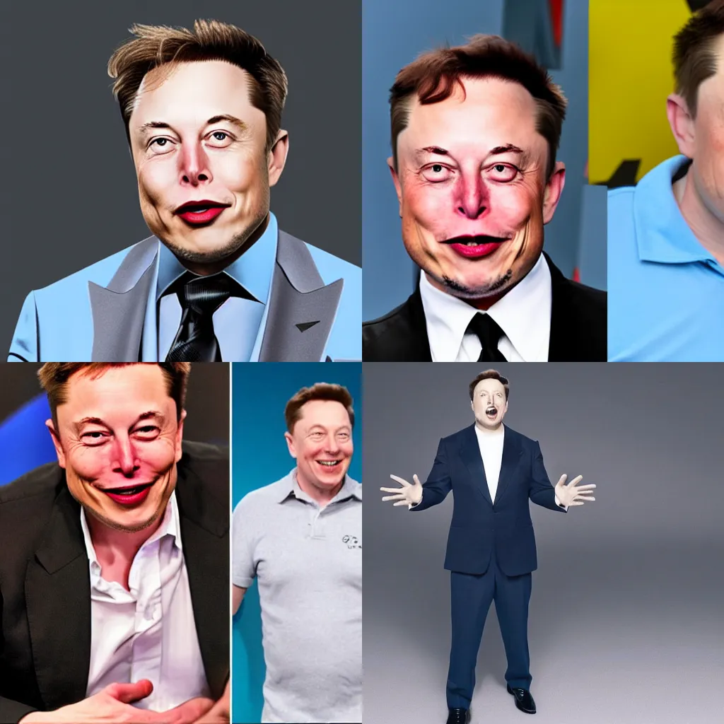 Prompt: picture elon musk as lyle lanley from the simpsons