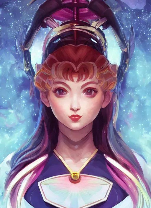 Prompt: symmetry!! portrait of sailor moon! alien in the style of horizon zero dawn, machine face, intricate, elegant, highly detailed, digital painting, artstation, concept art, smooth, sharp focus, illustration, art by artgerm and greg rutkowski and alphonse mucha, 8 k