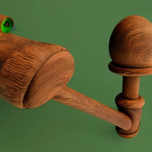 Image similar to wooden staff with green slime on it, octane render