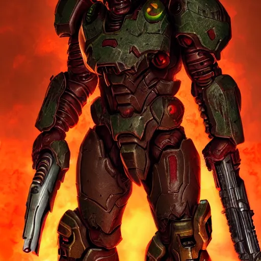 Image similar to doom slayer from doom eternal, photography