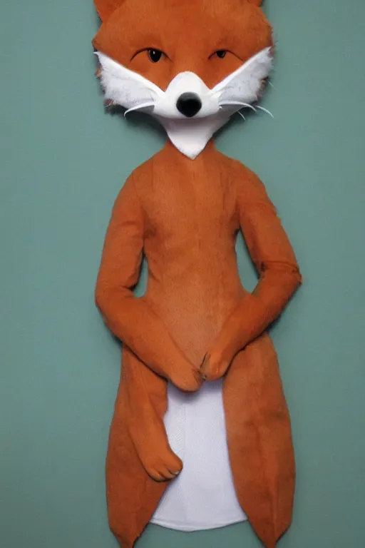 Image similar to an anthropomorphic fox, fursuit