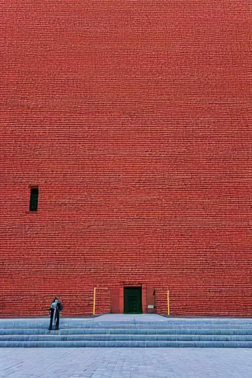 Image similar to photography by ando tadao and wes anderson, kremlin, red square, building with bricks, sharp focus, golden ratio, symmetry, ultra realistic, 8 k