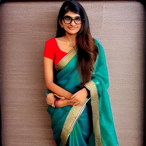 Image similar to mia khalifa wearing a saree