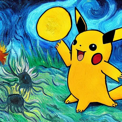 Image similar to Pokémon painting by Vincent Van Gogh