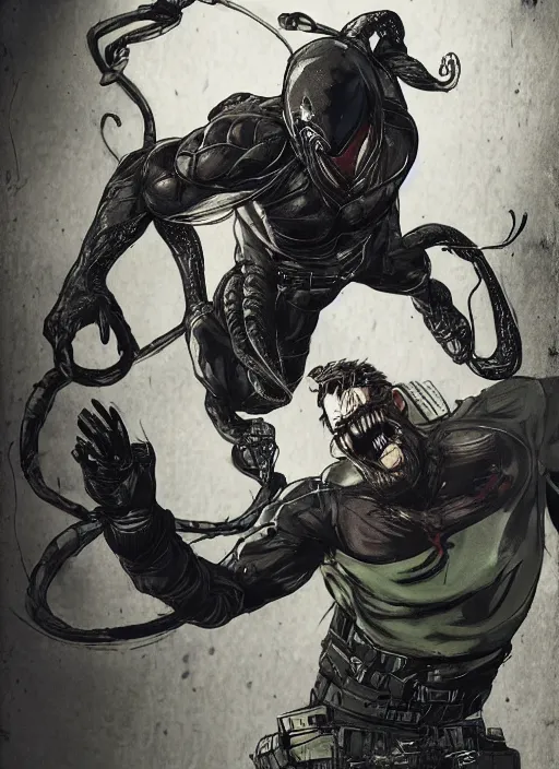 Image similar to venom snake big boss by michelangelo