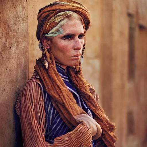 Image similar to Beautiful 19th Century Barbary Coast pirate female models with Ginger hair and Golden hooped earrings photography by Steve McCurry