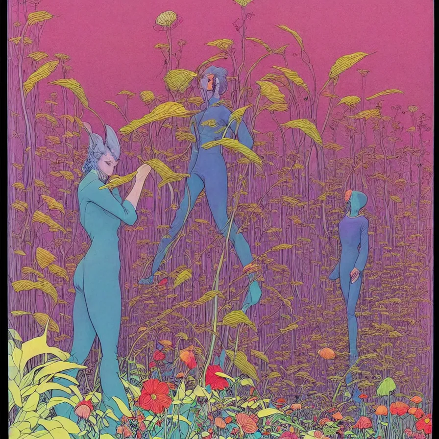 Prompt: ( ( ( ( beautiful strange forest and flowers surrounded by decorative frame ) ) ) ) by mœbius!!!!!!!!!!!!!!!!!!!!!!!!!!!, overdetailed art, colorful, record jacket