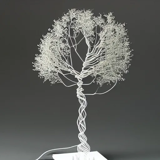 Image similar to a machine that makes wire trees automatically, intricate, highly detailed, photorealistic, sleek, automated