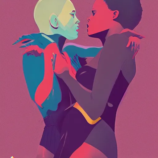 Image similar to poster by tomer hanuka, real lgbt love