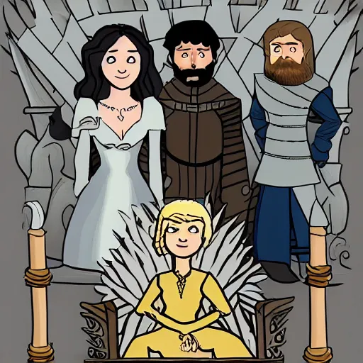 Image similar to game of thrones, cartoon