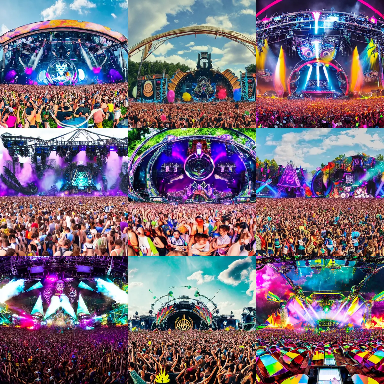 Prompt: The 2030 main stage of the tomorrowland festival