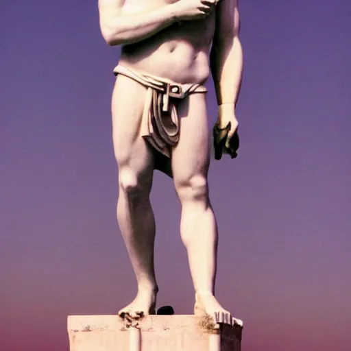 Prompt: a greek statue, vaporwave