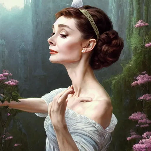 Image similar to audrey hepburn in an epic victorian novel, various backgrounds, intricate, elegant, highly detailed, digital painting, artstation, matte, illustration, art by artgerm, greg rutkowski, loish, rhads, ferdinand knab, makoto shinkai, lois van baarle, ilya kuvshinov, rossdraws, tom bagshaw