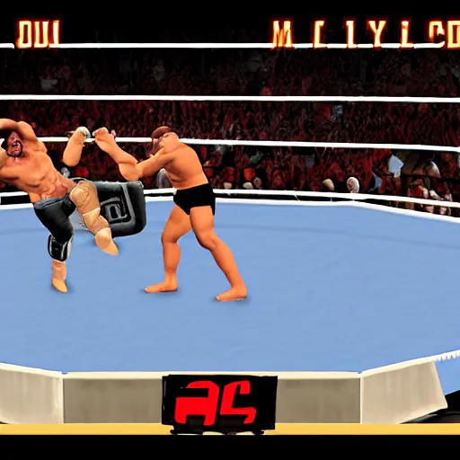 Image similar to WWE wrestling, PS2 game screenshot