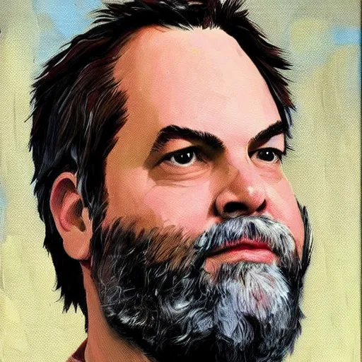 Prompt: dan harmon, classic painting