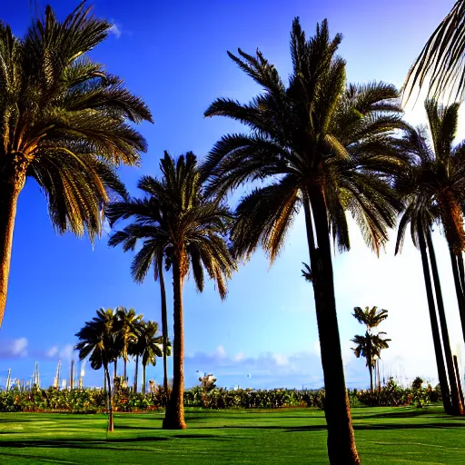 Prompt: palm trees, 4 k