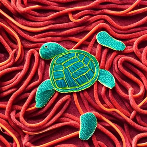 Image similar to close - up of a turtle shell embroidered with twizzlers, photography, dslr