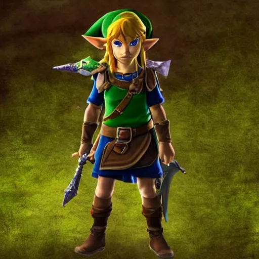 Image similar to Link in Hyrule, hyperrealistic photography, dark, moody 35mm 4k imax ultra high resolution graphics