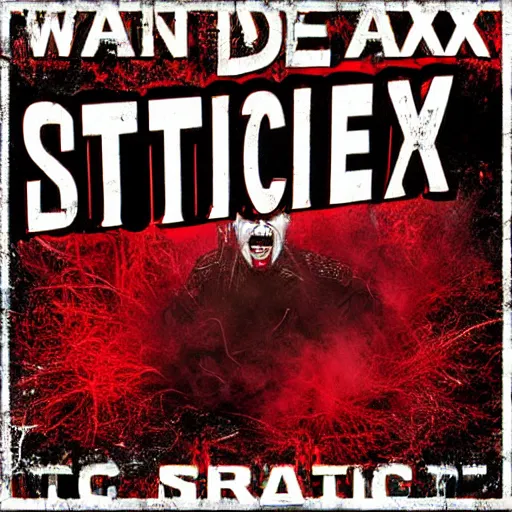 Image similar to Static - X Wisconsin death trip, Album Cover, Realistic, HDR, Clear Image, Man screaming on the front of thr album with the red text on top saying WISCONSIN DEATH TRIP,