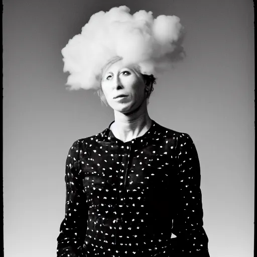 A Cindy Sherman self portrait of a cloud, Stable Diffusion