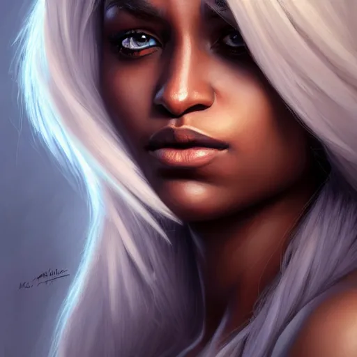 Prompt: portrait of a beautiful drow, ranger, Alexandria's genesis, chin-length hair, bored, illustration, soft lighting, soft details, hyper realism, high detailed, painting oil on canvas by mark arian by artgerm, trending on artstation, 4k, 8k, HD
