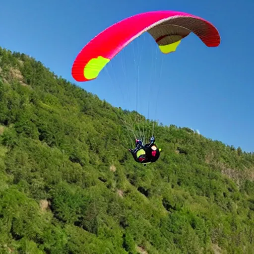 Prompt: hyperrealistic turtle paragliding