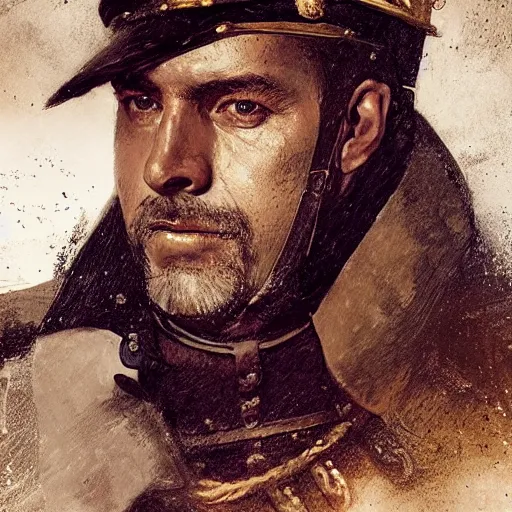 Prompt: portrait of a spanish admiral alvaro de bazan, colourised, face portrait, epic, tragic, military art, fantasy, dieselpunk, hd shot, digital portrait, beautiful, artstation, comic style, by artgerm, guy denning, jakub rozalski, magali villeneuve and charlie bowater