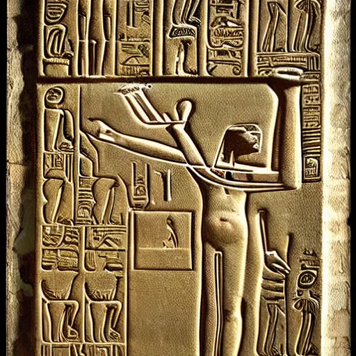 Prompt: kermit as an ancient egyptian hieroglyph