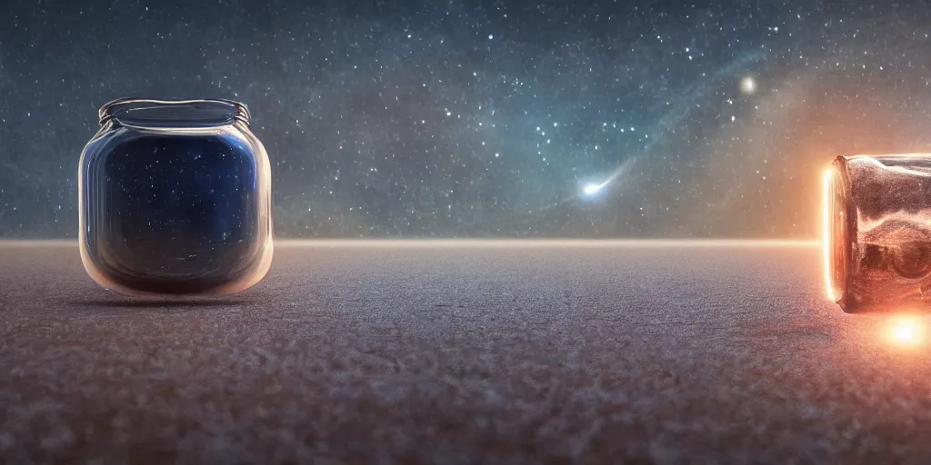 Image similar to a supernova inside a water bottle on a wooden table, hyperrealistic, concept art, octane render, unreal engine 5, trending on artstation, high quality, highly detailed, 8 k hdr, soft lighting, path traced, a beach at sunset in the background, bloom, high coherence, symmetrical, high contrast, digital art, serene landscape, cinematic