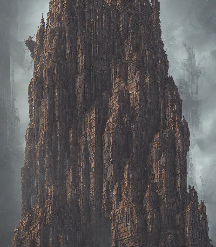 Image similar to slavic architecture style megatower, by jon aaron kambeitz, katsuhiro otomo, heng z, concept art, insanely detailed, raytracing, octane, unreal engine, trending on artstation