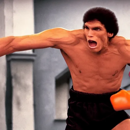 Image similar to Live Action Still of Jerma in Rocky II, real life, hyperrealistic, ultra realistic, realistic, highly detailed, epic, HD quality, 8k resolution, body and headshot, film still