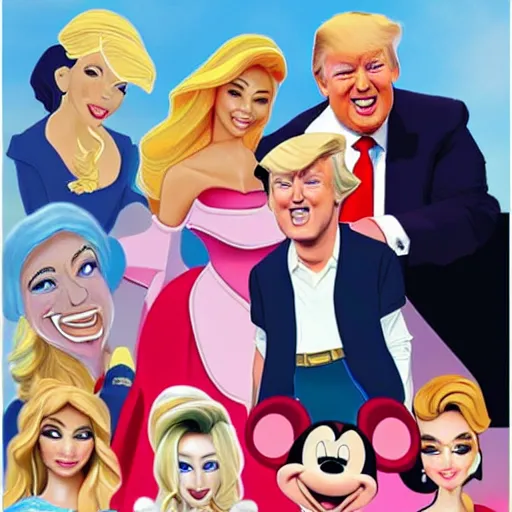 Image similar to donald trump as a disney princess