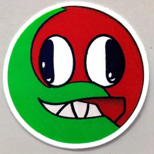 Image similar to symmetrical die cut sticker, yoshi from yoshi's island