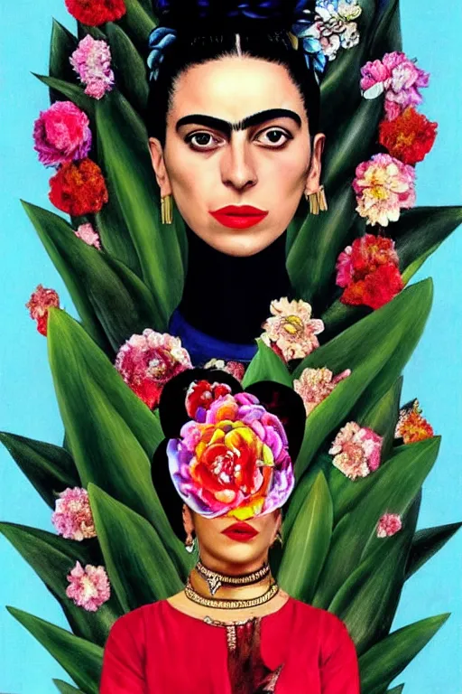 Image similar to Lady Gaga in Frida Kahlo style