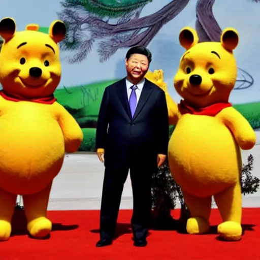 Prompt: president xi as winnie the pooh