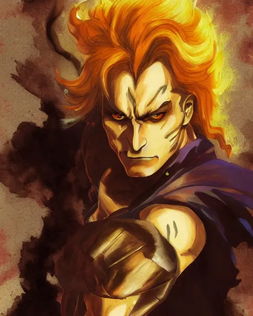 Portrait of Dio Brando from Jojo's Bizarre Adventure, Stable Diffusion