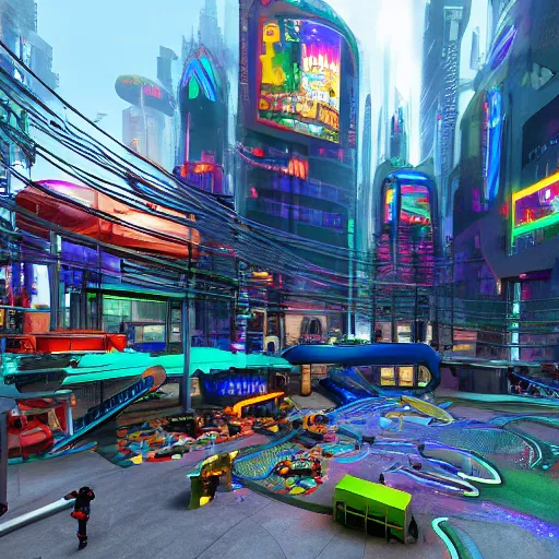 Image similar to cyberpunk playground