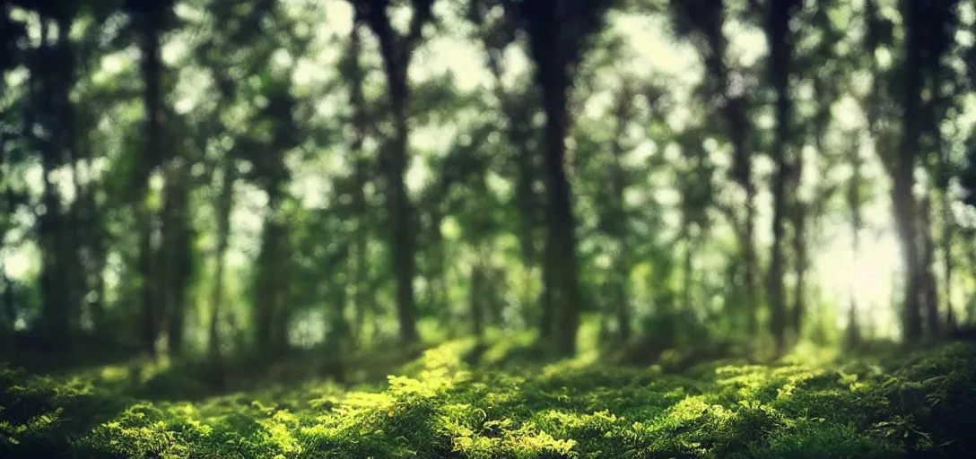 Prompt: “ ethereal, dreamland, a forest growing on the ocean surface, background of flowery hill, bokeh, beautiful shadows, soft, dreamy. ”