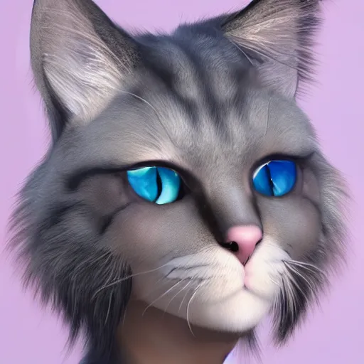 Prompt: beautiful hyperrealistic furry cat girl